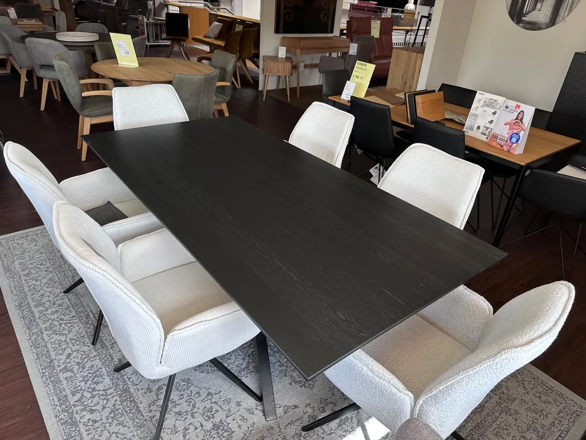 Tischgruppe Musterring Tiama Eiche massiv 200 x 100 cm